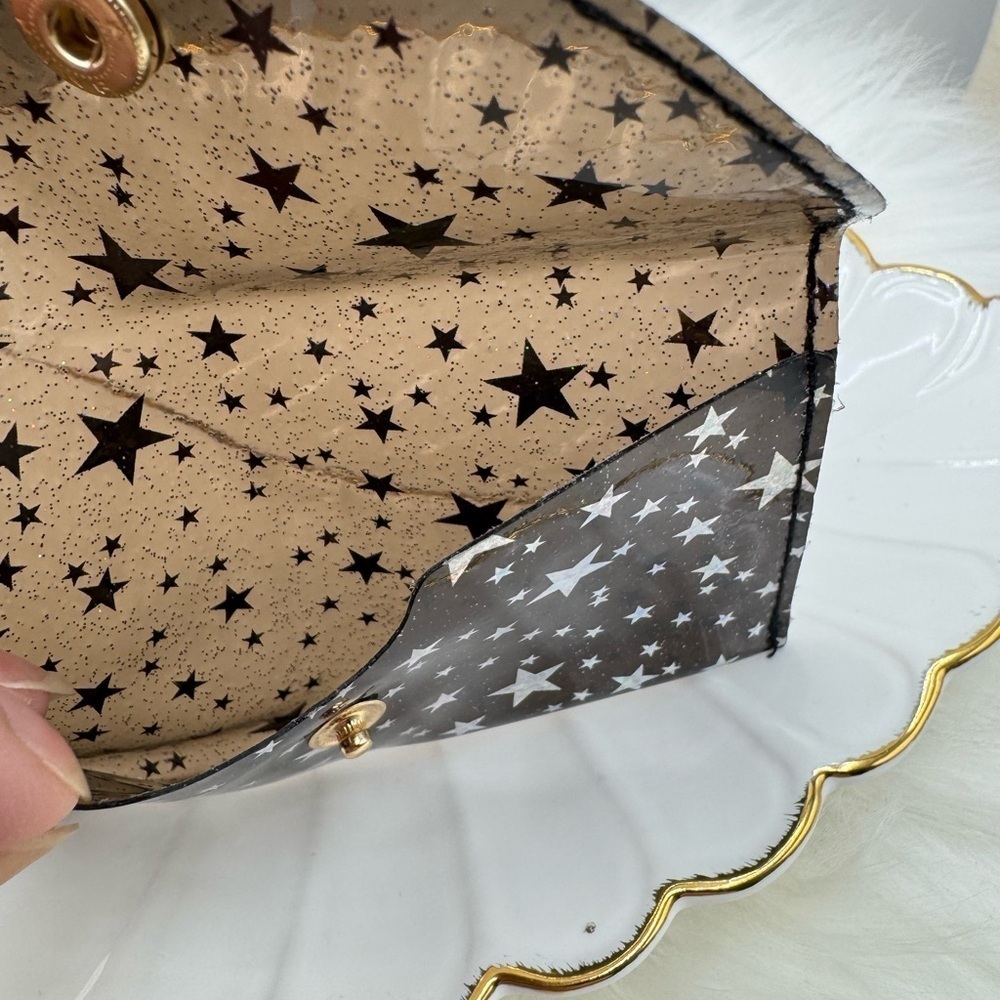 Starry Star Night Black Clear Card Case Wallet - Picture 3 of 6